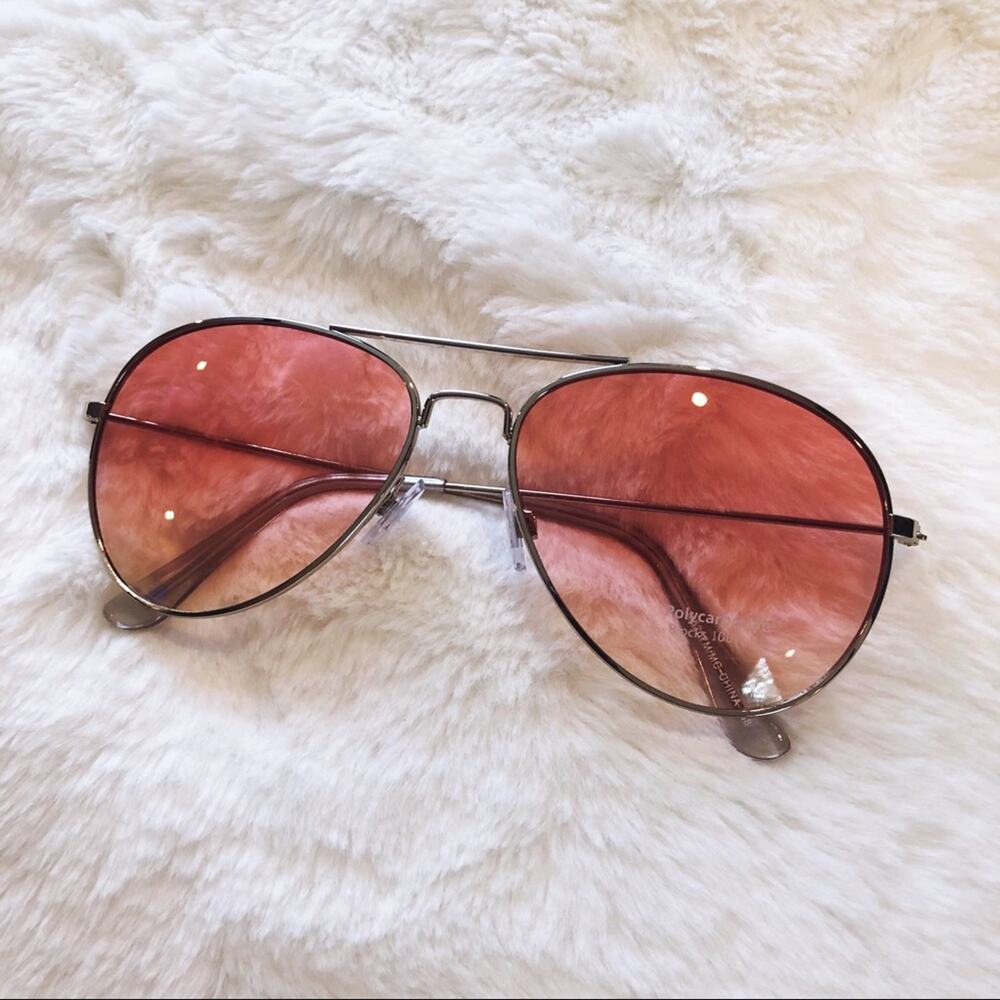 Rosalia Light Pink Full Rim Aviator Sunglasses - Picture 2 of 9